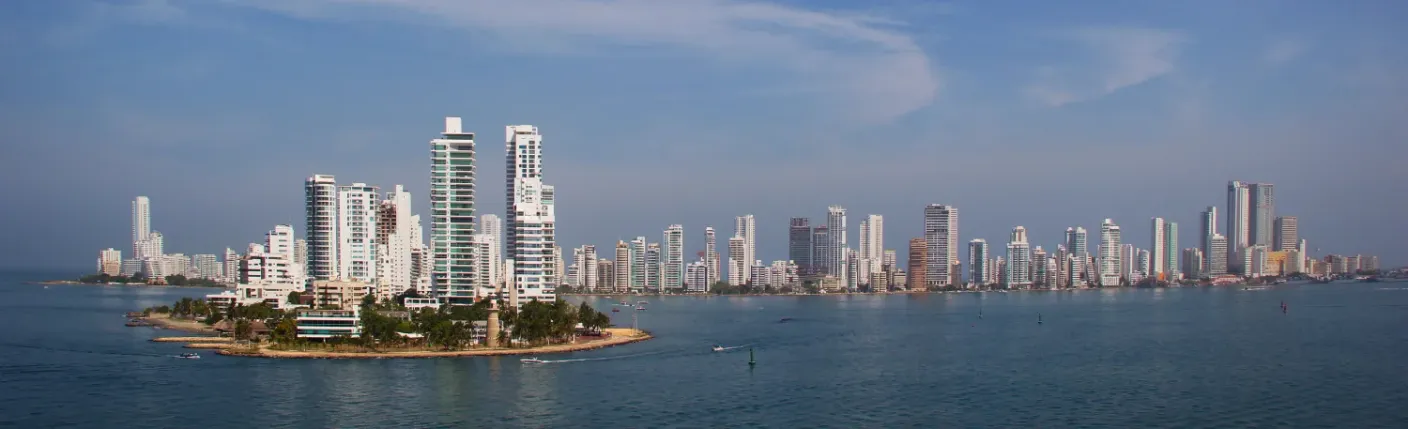 A view of the Cartagena skyline from a cruise ship
