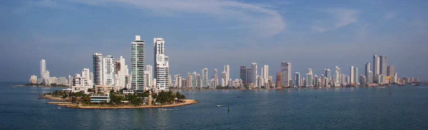 A view of the Cartagena skyline from a cruise ship